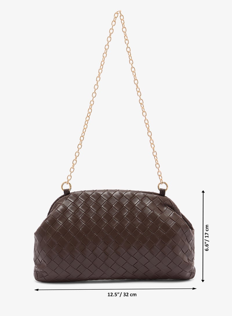 جلاموروس حقيبة يد منسوجة باللون البني - Image 5